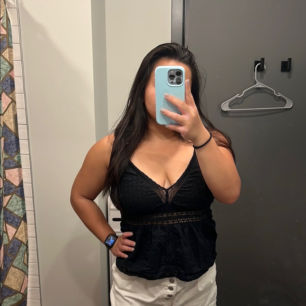 American Eagle Outfitters Black Sleeveless Bustier Camisole